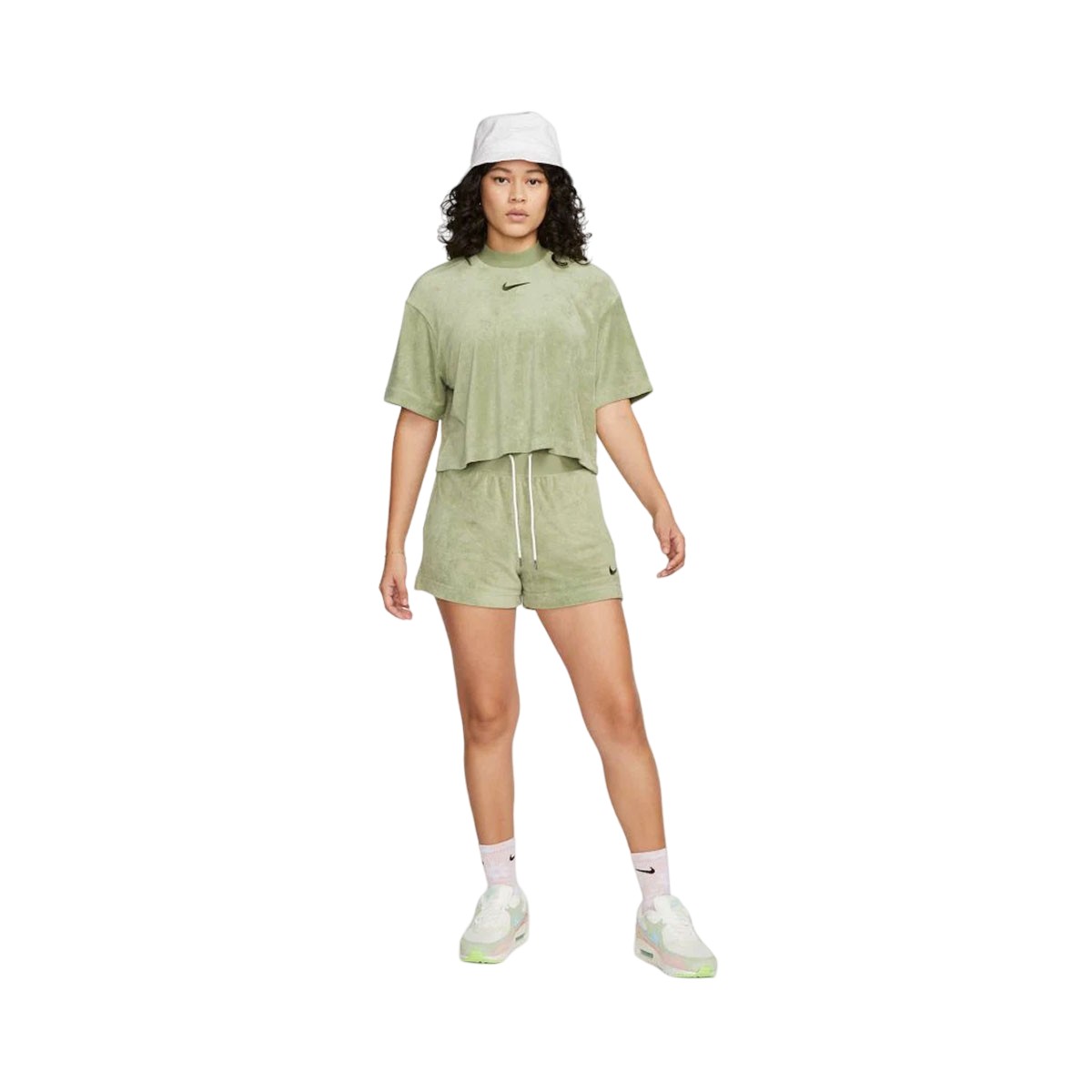 Nike Women's Mock-Neck Short-Sleeve Terry Top