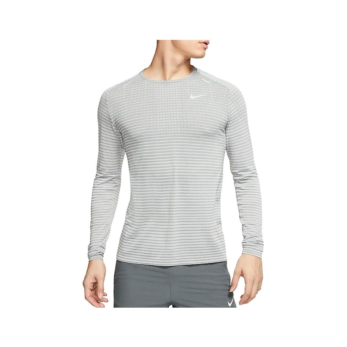 Nike Men's TechKnit Ultra Long-Sleeve Running Top Grey