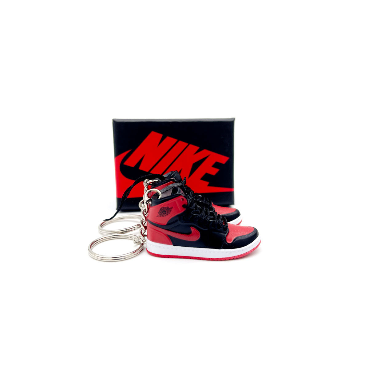 3D Sneaker Keychain- Air Jordan 1 High Banned 'Bred' Pair - KickzStore