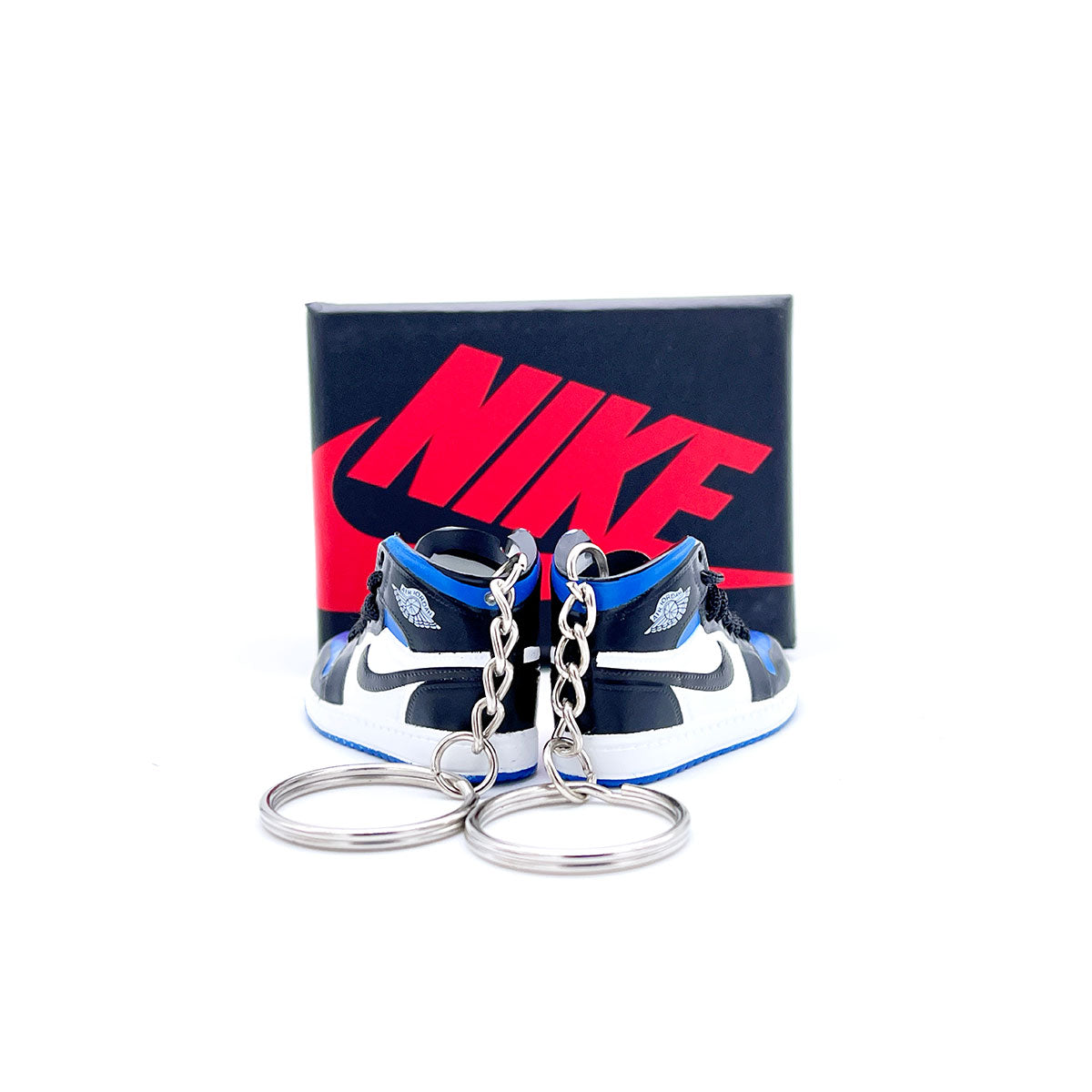 3D Sneaker Keychain- Air Jordan 1 High Royal Toe Pair