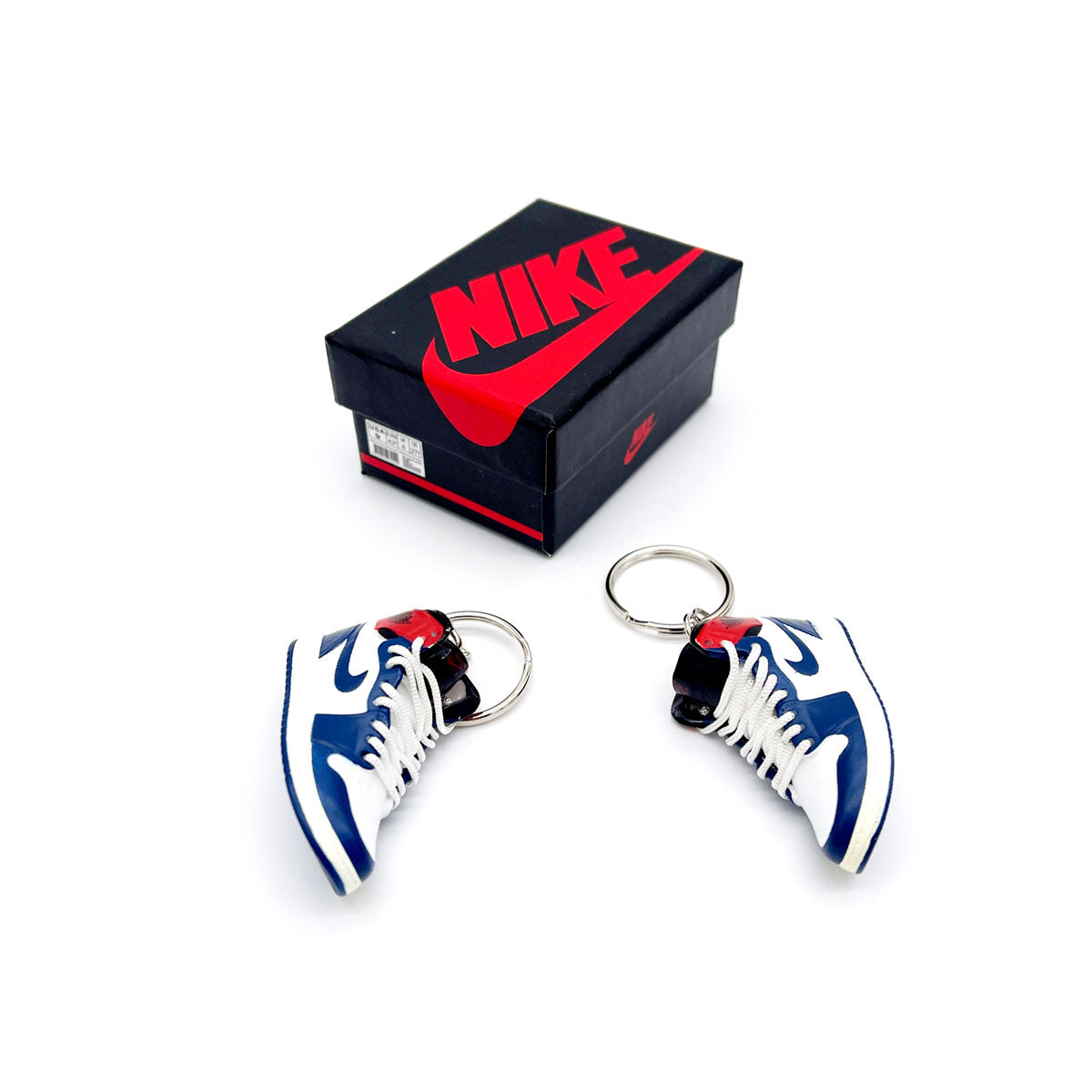 3D Sneaker Keychain- Air Jordan 1 High Union Blue Toe Pair