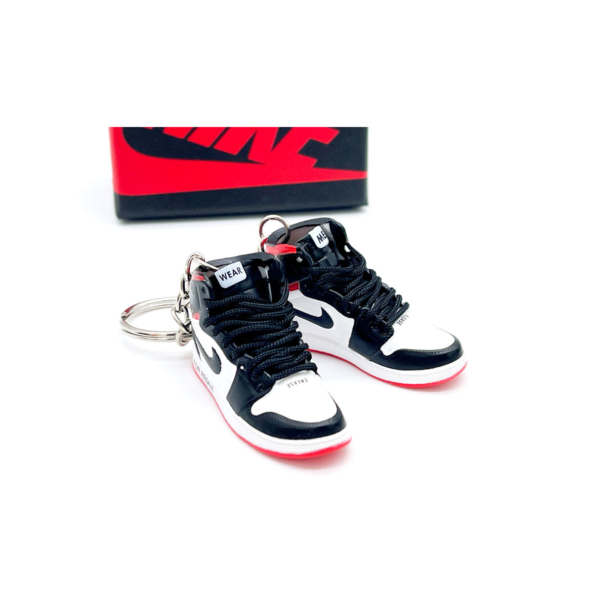 3D Sneaker Keychain- Air Jordan 1 High 'Not For Resale' Varsity Red Pair