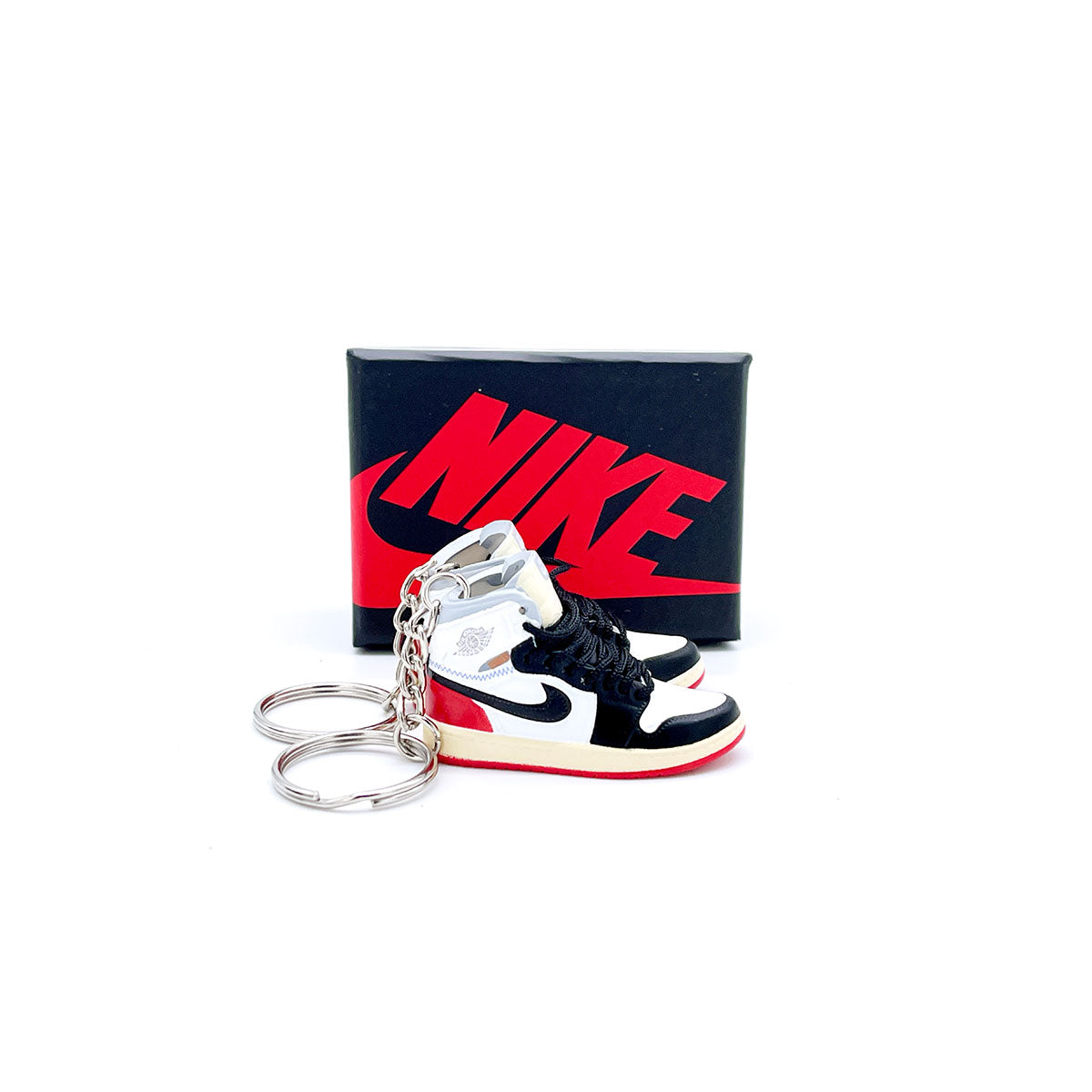 3D Sneaker Keychain- Air Jordan 1 High Union Black Toe Pair - KickzStore