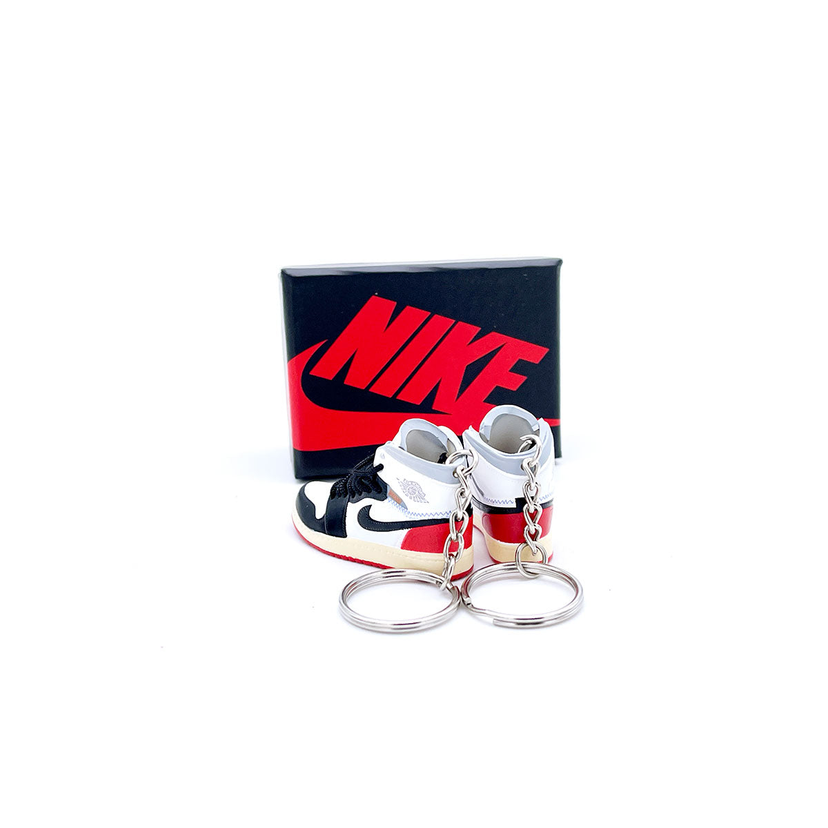 3D Sneaker Keychain- Air Jordan 1 High Union Black Toe Pair