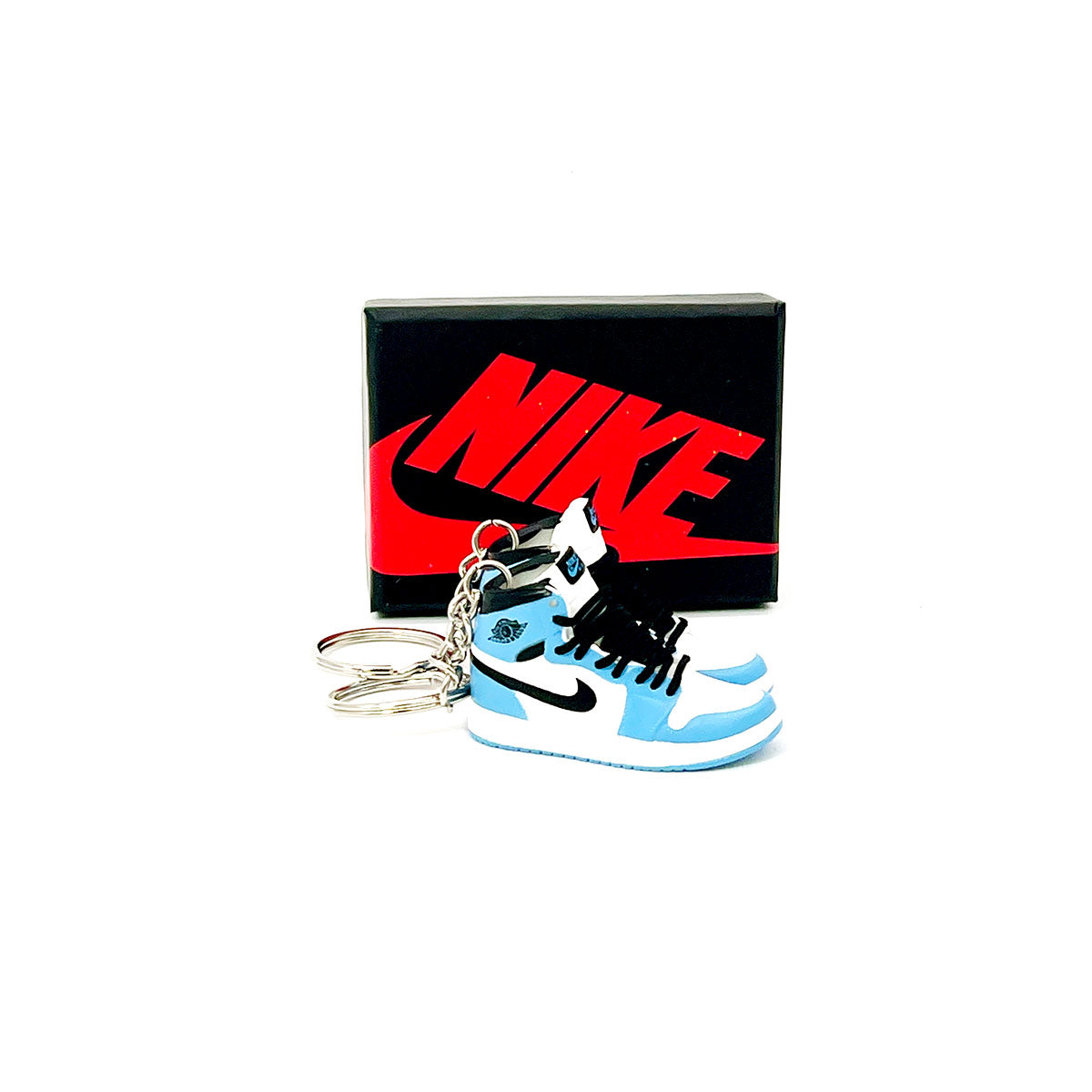 3D Sneaker Keychain- Air Jordan 1 High White University Blue Pair - KickzStore