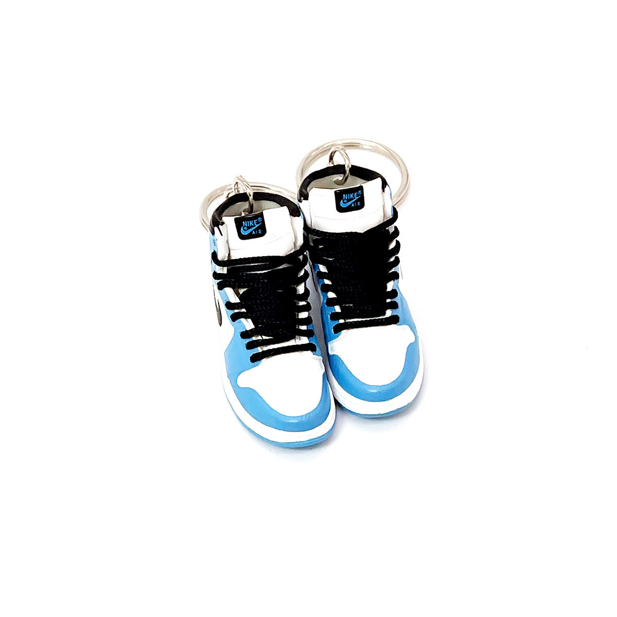 3D Sneaker Keychain- Air Jordan 1 High White University Blue Pair