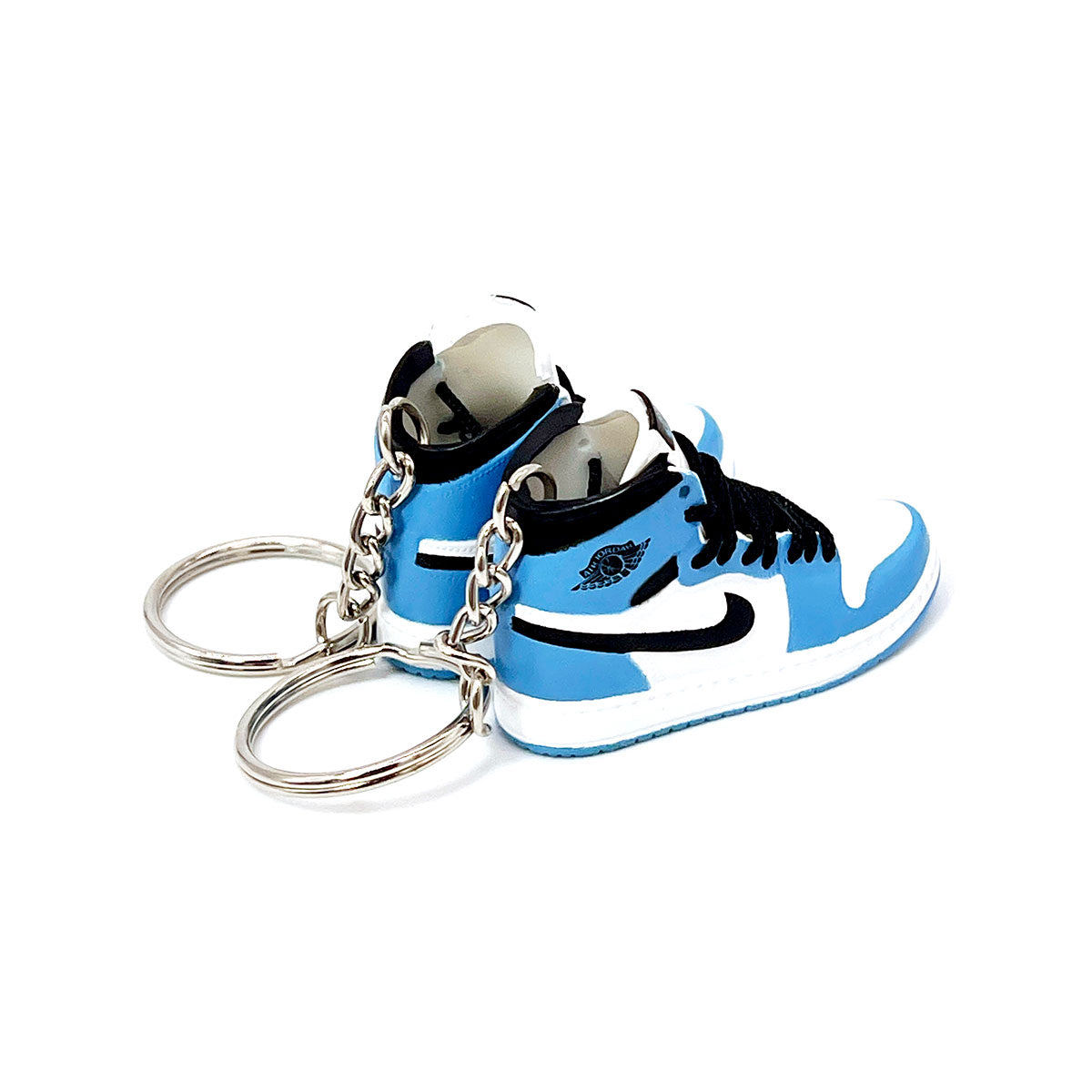 3D Sneaker Keychain- Air Jordan 1 High White University Blue Pair