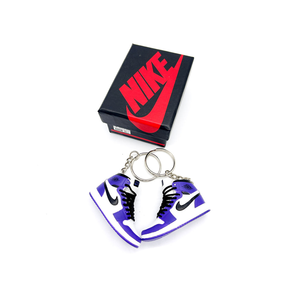 3D Sneaker Keychain - Air Jordan 1 High Court Purple 2.0 Pair - KickzStore