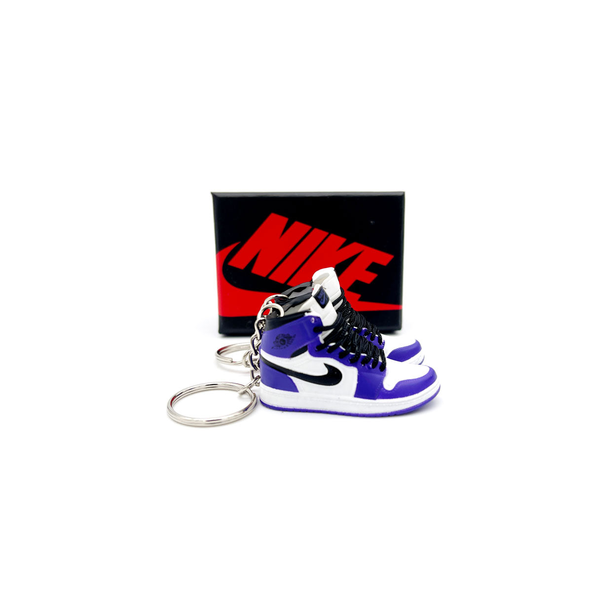 3D Sneaker Keychain - Air Jordan 1 High Court Purple 2.0 Pair - KickzStore