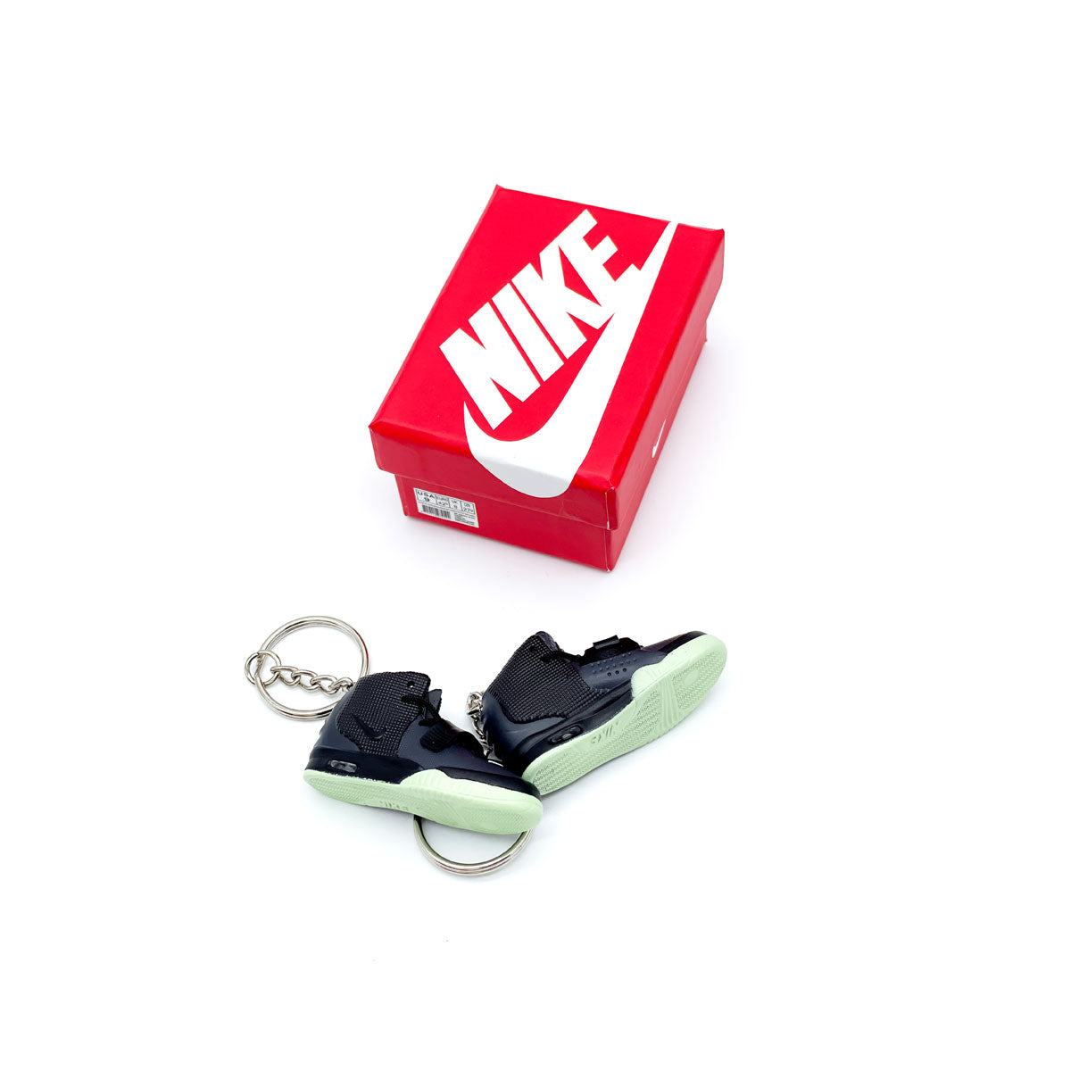 3D Sneaker Keychain- Nike Air Yeezy 2 Solar Red Pair