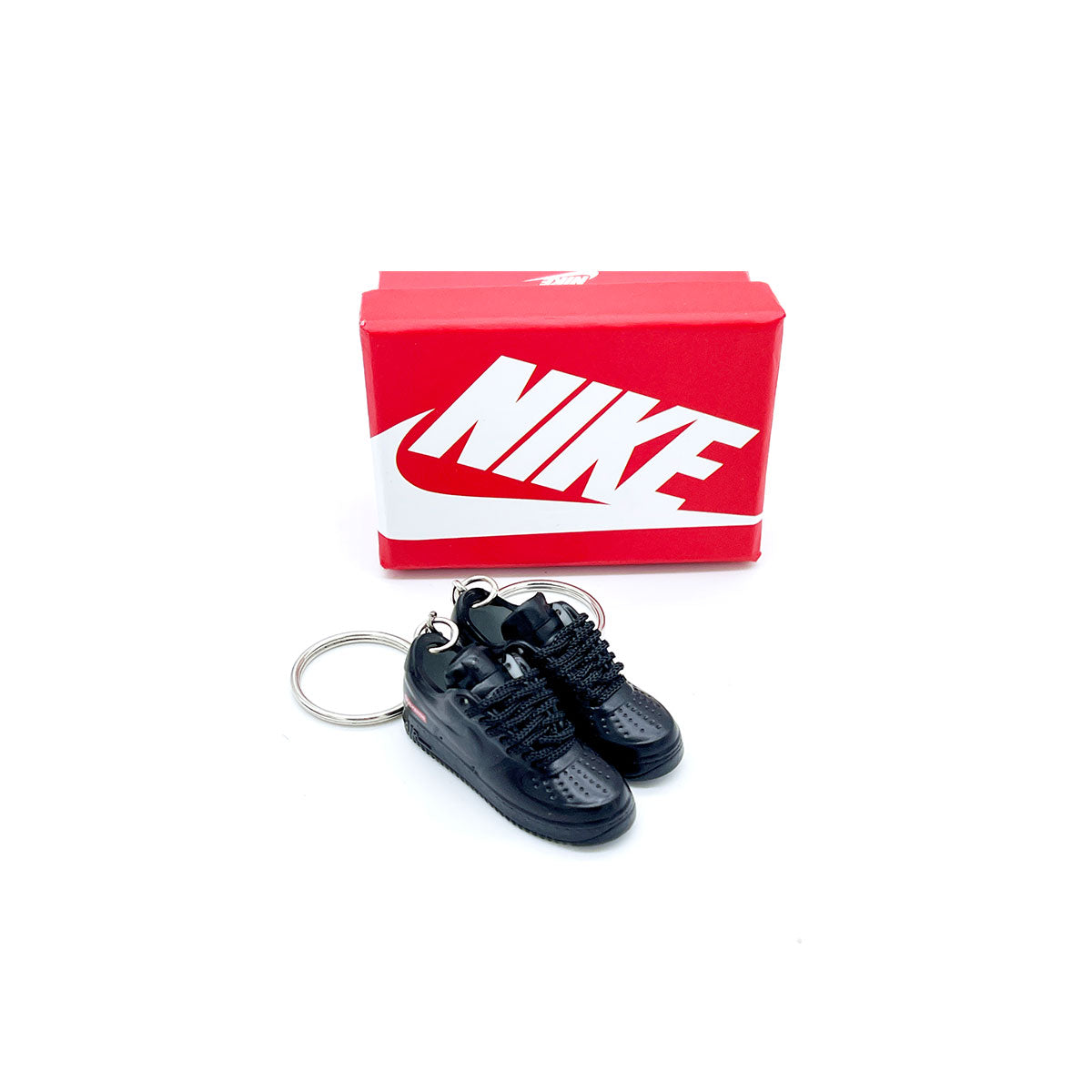 3D Sneaker Keychain- Air Force 1 Low Black Supreme Pair