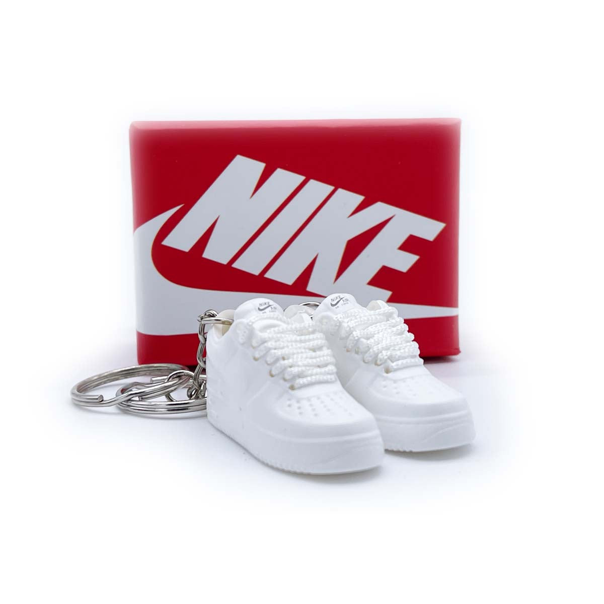 3D Sneaker Keychain- Air Force 1 Low White Pair