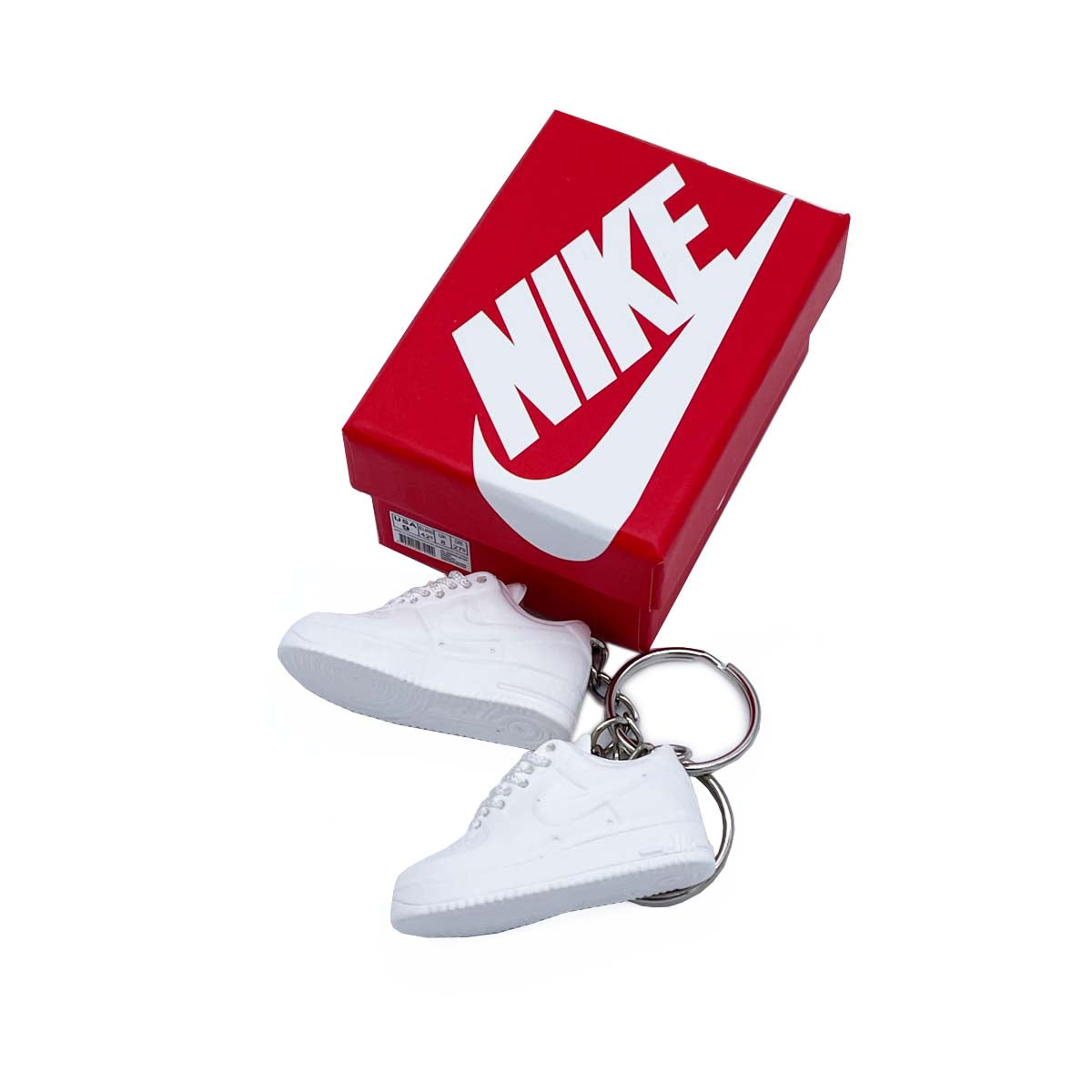 3D Sneaker Keychain- Air Force 1 Low White Pair - KickzStore