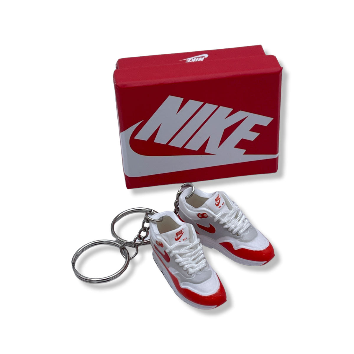 3D Sneaker Keychain- Air Max 1 OG White Red Pair