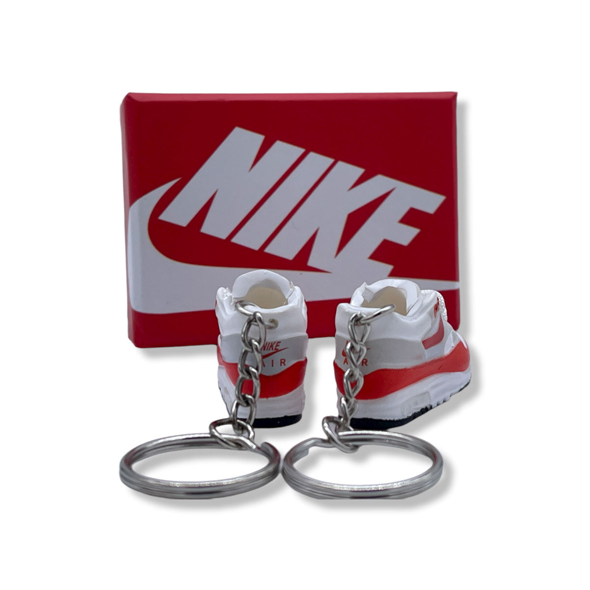 3D Sneaker Keychain- Air Max 1 OG White Red Pair
