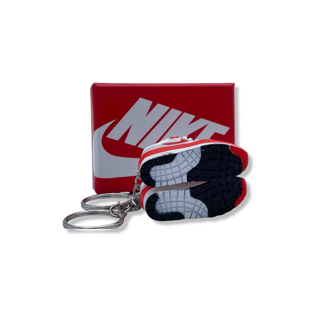 3D Sneaker Keychain- Air Max 1 OG White Red Pair
