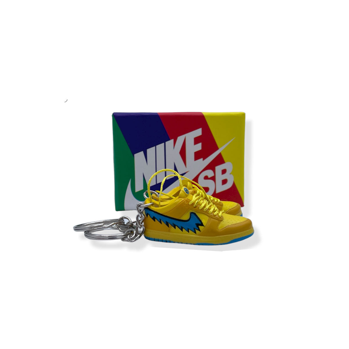 3D Sneaker Keychain- Nike SB Dunk Low Grateful Dead Bears Yellow Pair