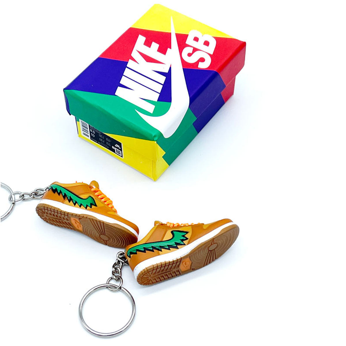 3D Sneaker Keychain- Nike SB Dunk Low Grateful Dead Bears Orange Pair
