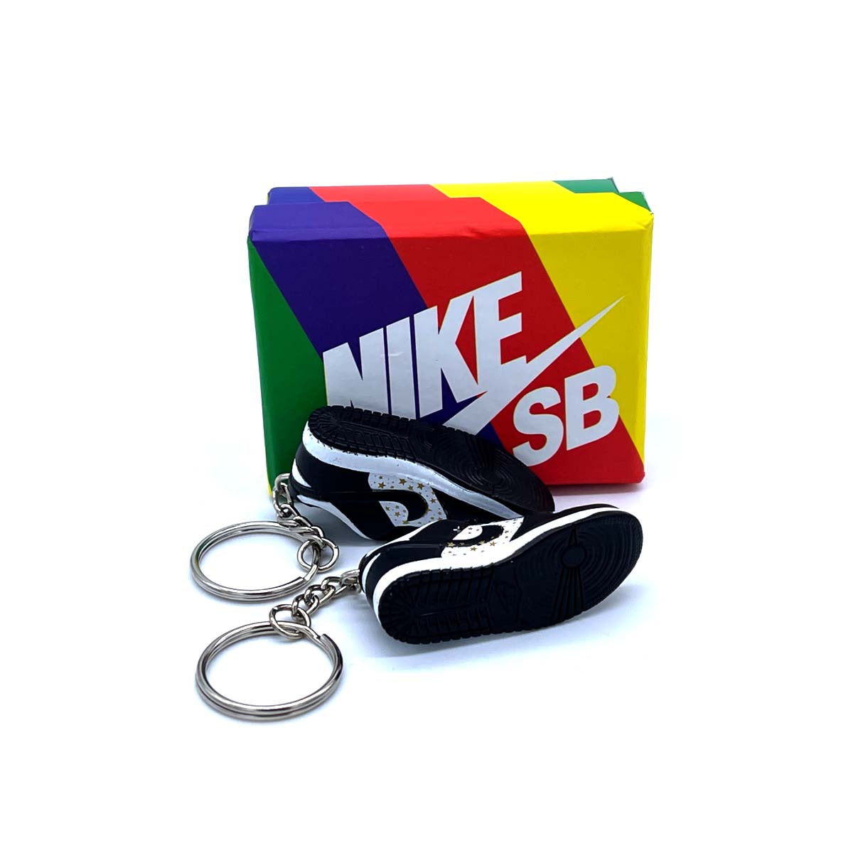 3D Sneaker Keychain- Nike SB Dunk Low Supreme Stars Black Pair