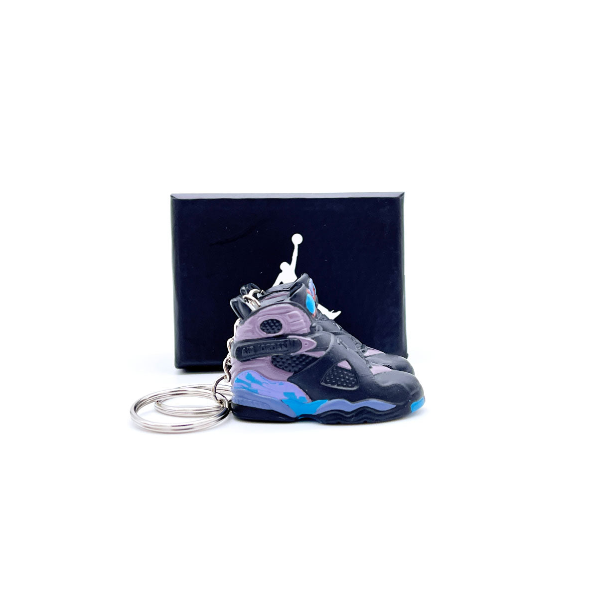 3D Sneaker Keychain- Air Jordan 8 Aqua Pair