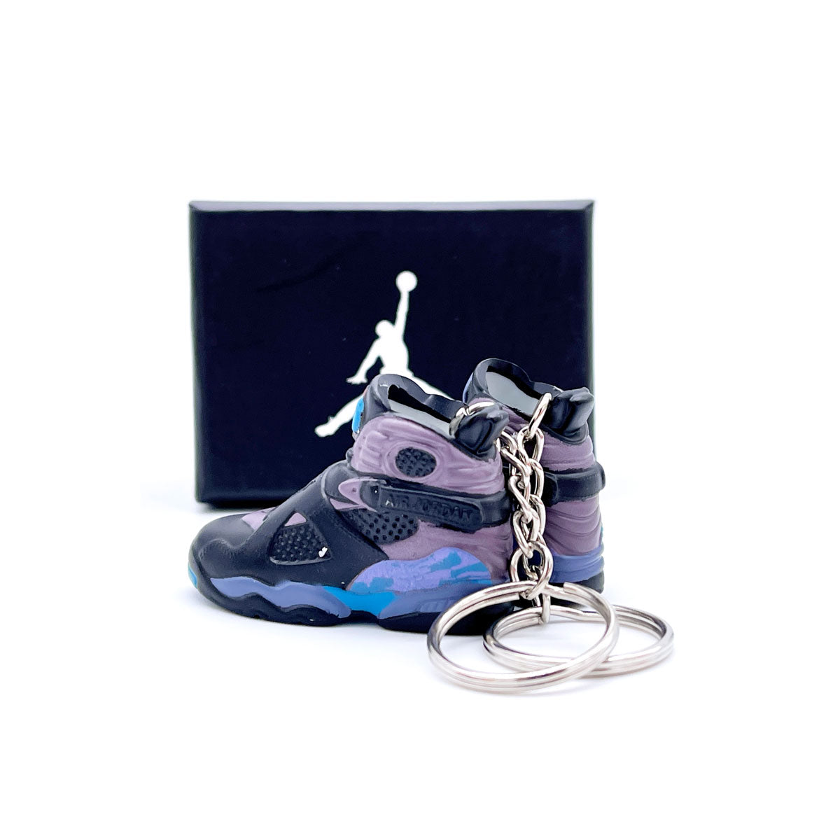 3D Sneaker Keychain- Air Jordan 8 Aqua Pair