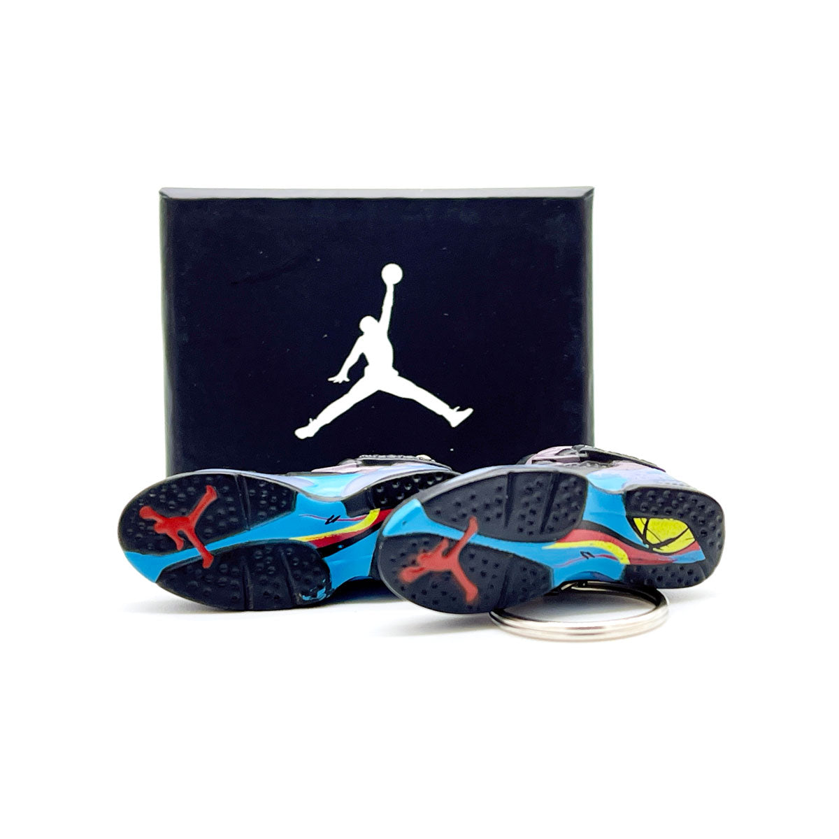 3D Sneaker Keychain- Air Jordan 8 Aqua Pair