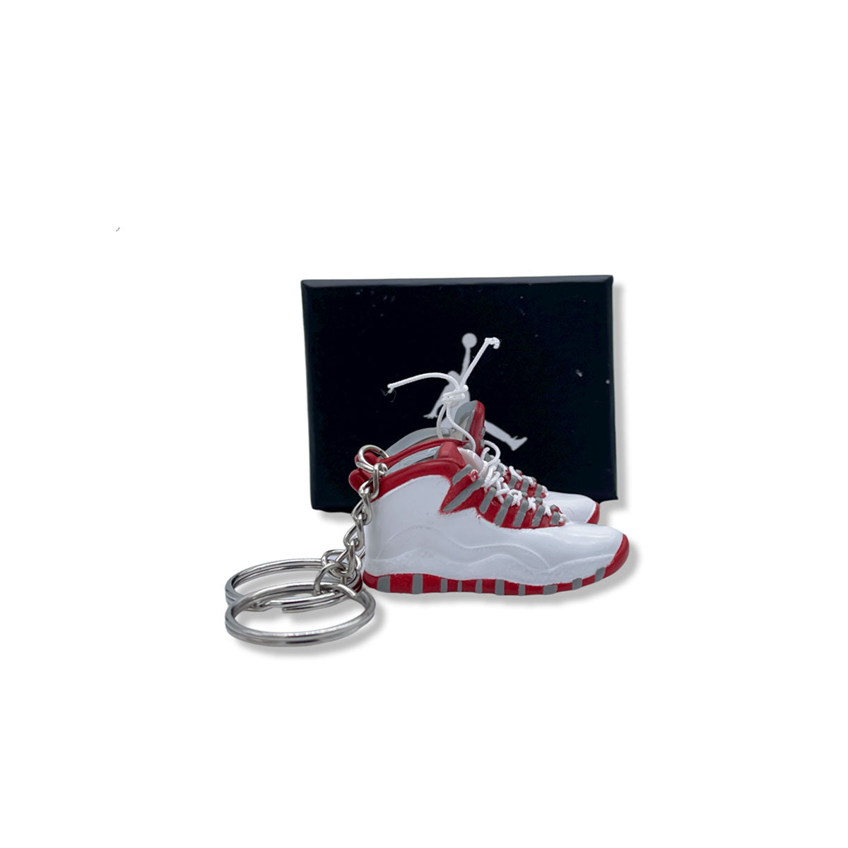 3D Sneaker Keychain- Air Jordan 10 Gym Red Pair