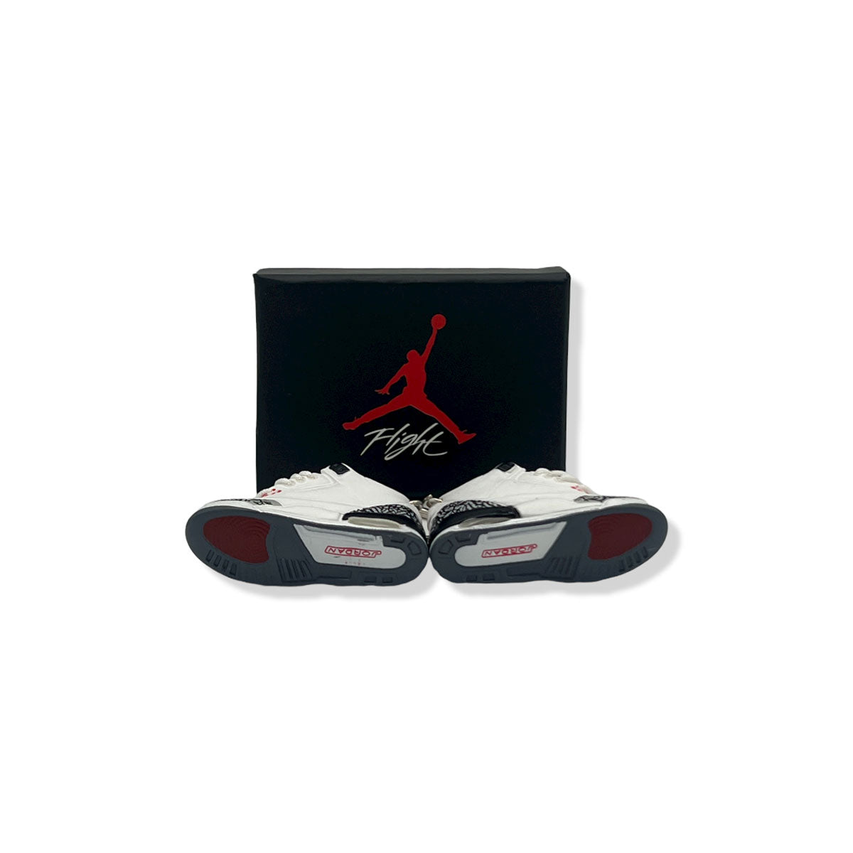 3D Sneaker Keychain- Air Jordan 3 White Cement Pair