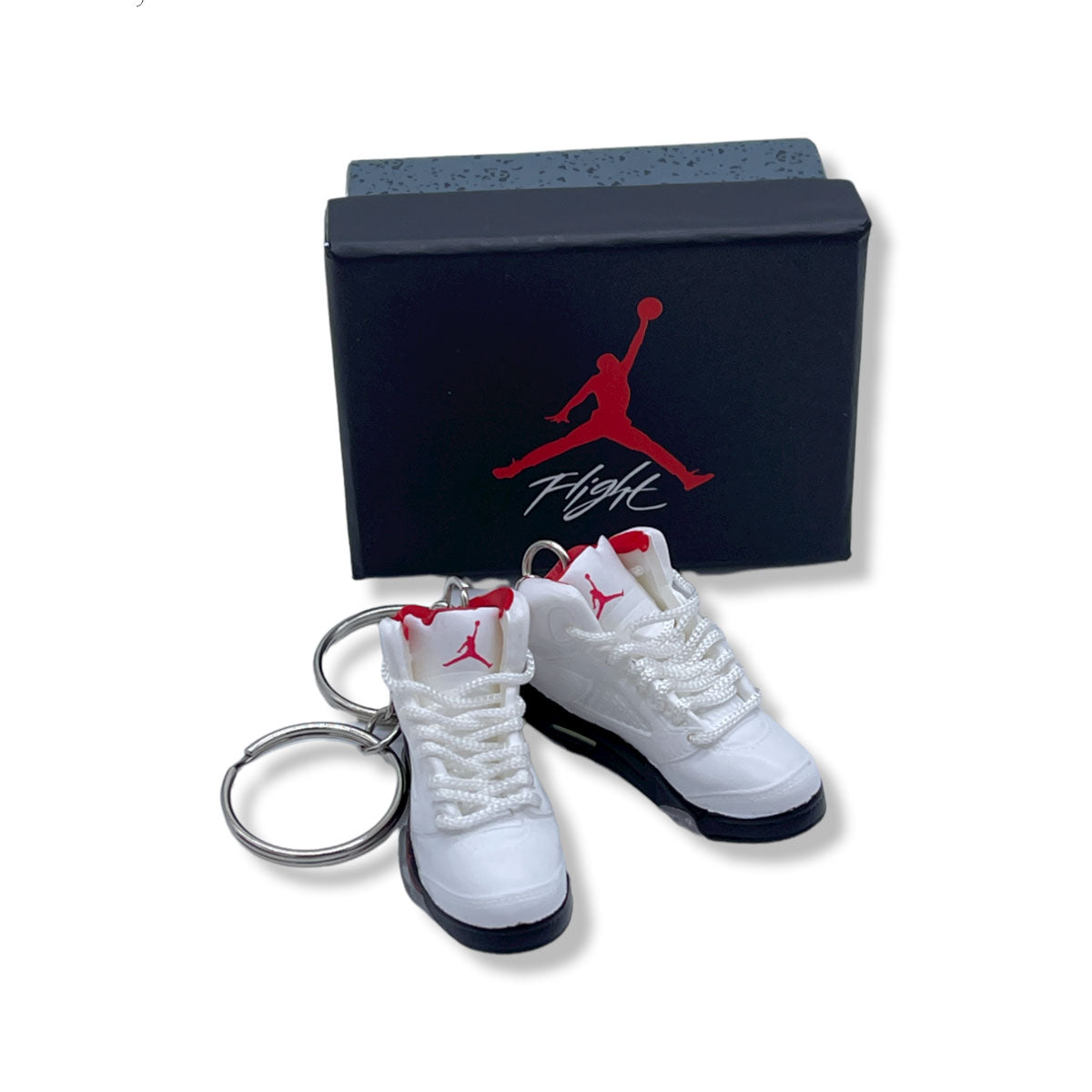 3D Sneaker Keychain- Air Jordan 5 Fire Red Pair