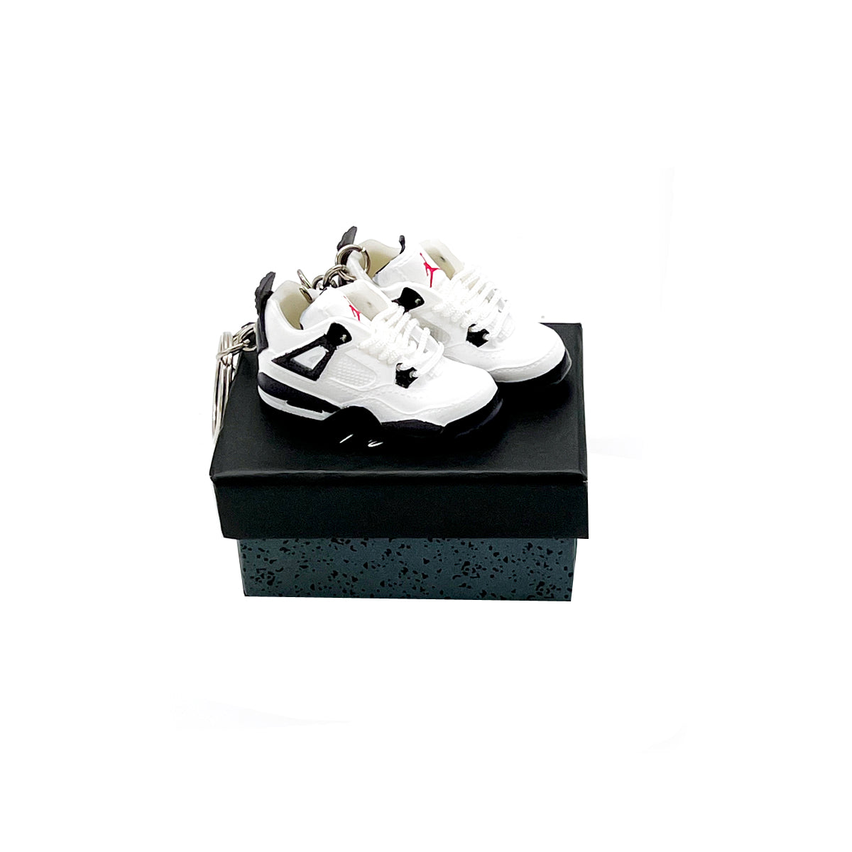 3D Sneaker Keychain- Air Jordan 4 White Cement Pair