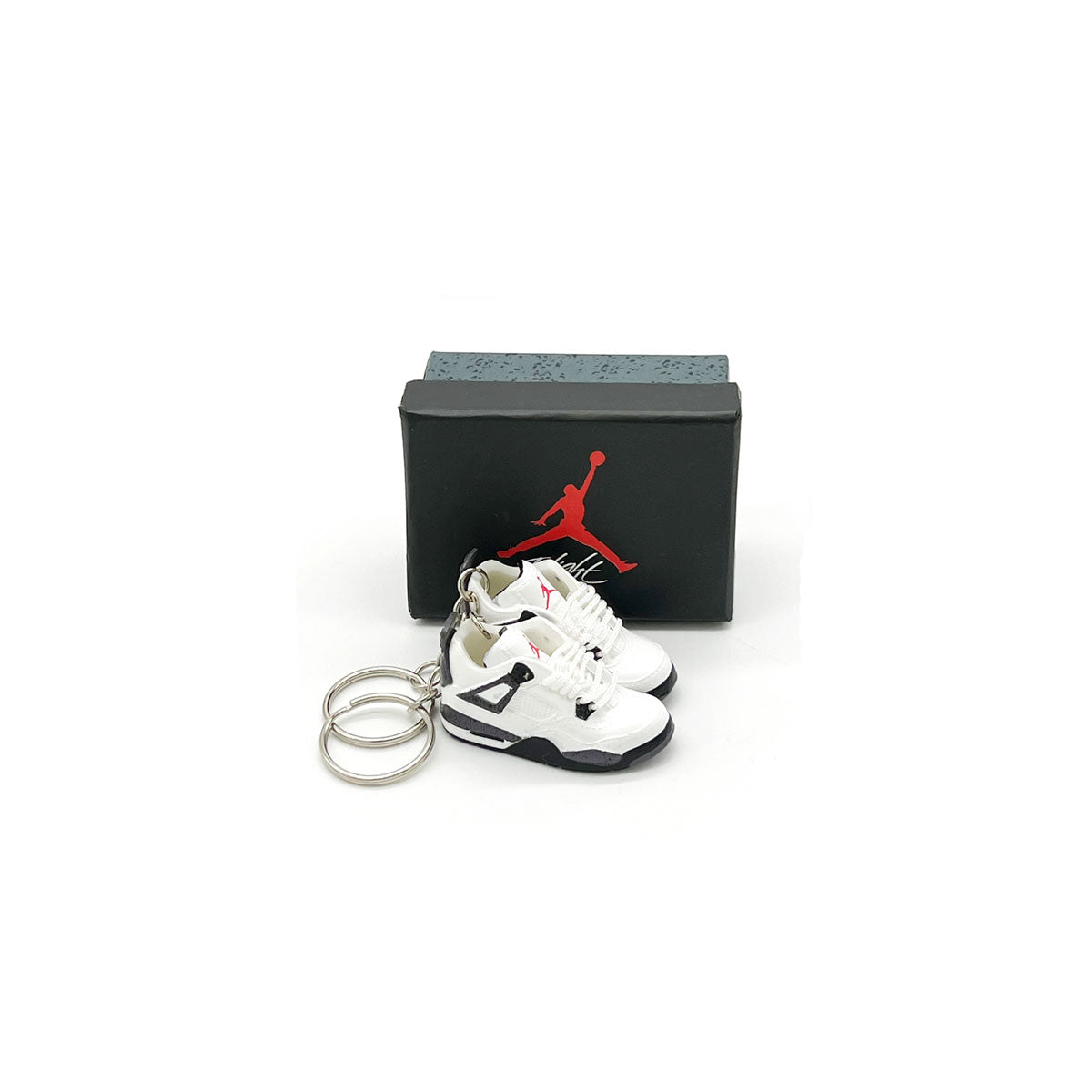 3D Sneaker Keychain- Air Jordan 4 White Cement Pair