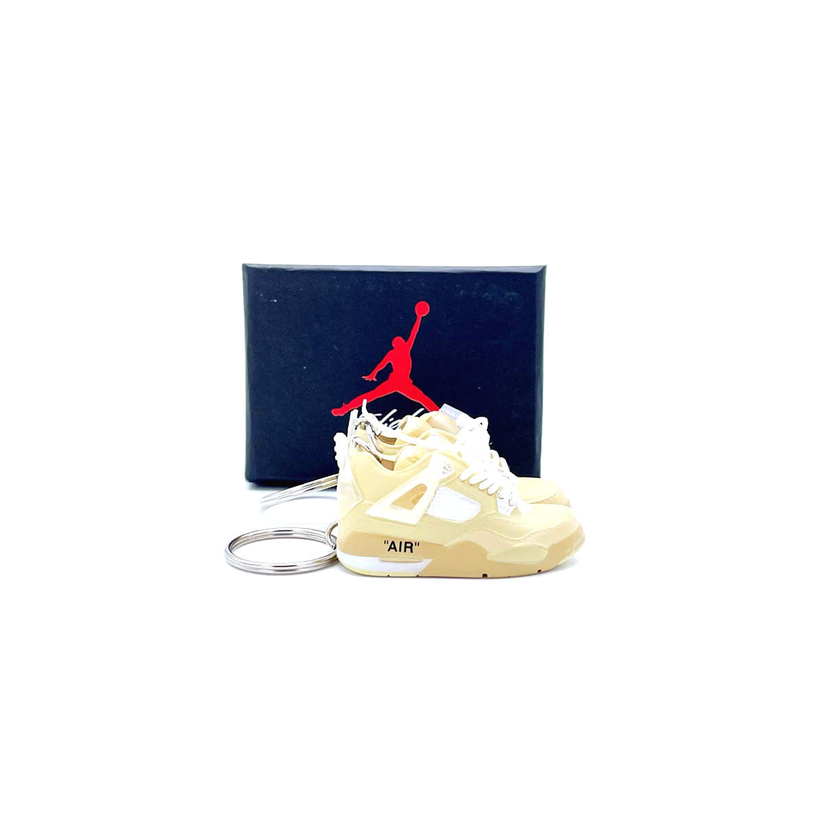 3D Sneaker Keychain- Air Jordan 4 Off-White Sail Pair