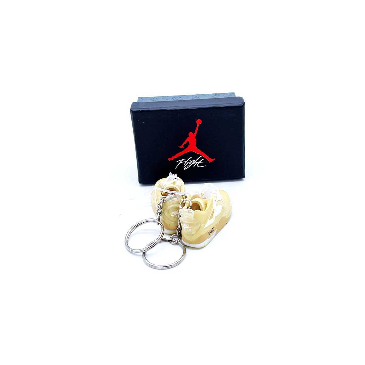 3D Sneaker Keychain- Air Jordan 4 Off-White Sail Pair