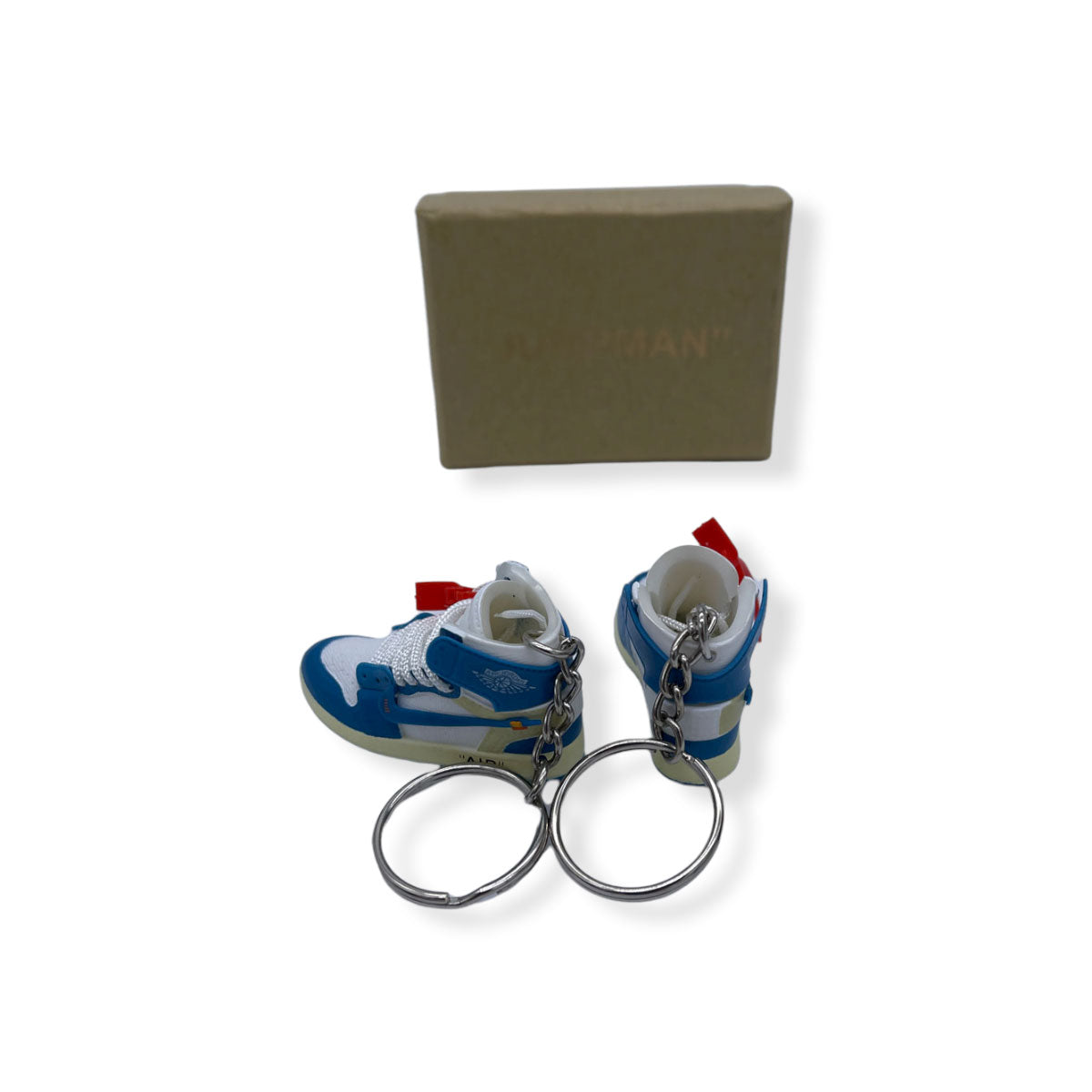 3D Sneaker Keychain- Air Jordan 1 High Off-White University Blue Pair