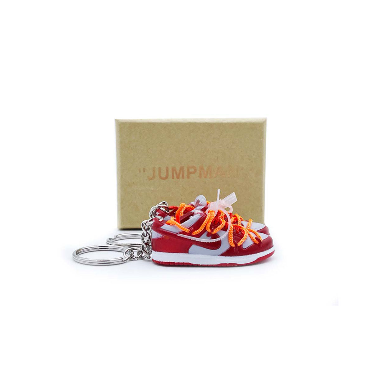3D Sneaker Keychain- Nike SB Dunk Low Off-White University Red Pair - KickzStore