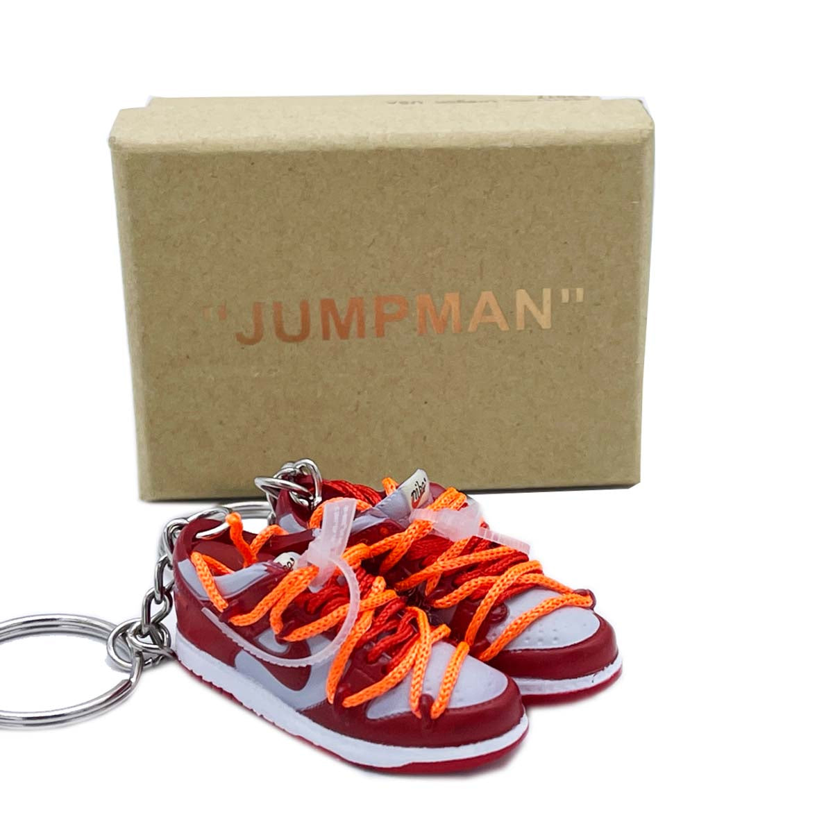 3D Sneaker Keychain- Nike SB Dunk Low Off-White University Red Pair
