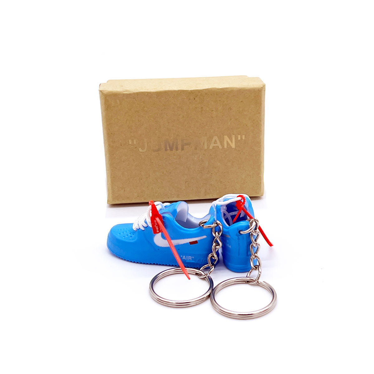 3D Sneaker Keychain- Air Force 1 Low Off White MCA University Blue Pair