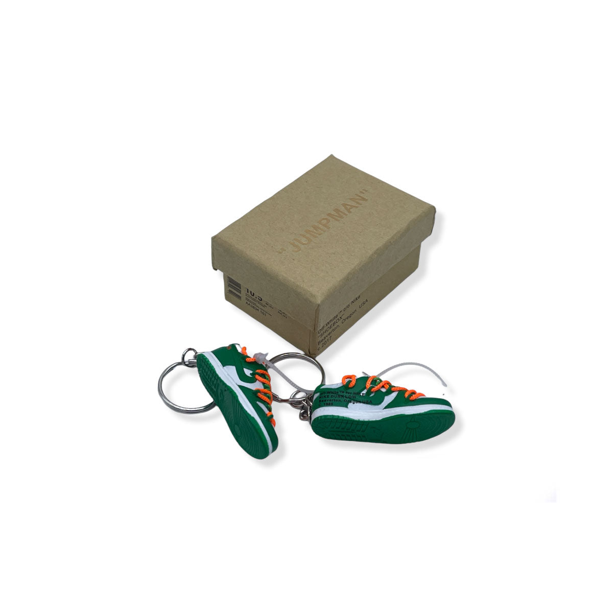 3D Sneaker Keychain- Nike SB Dunk Low Off-White Pine Green Pair