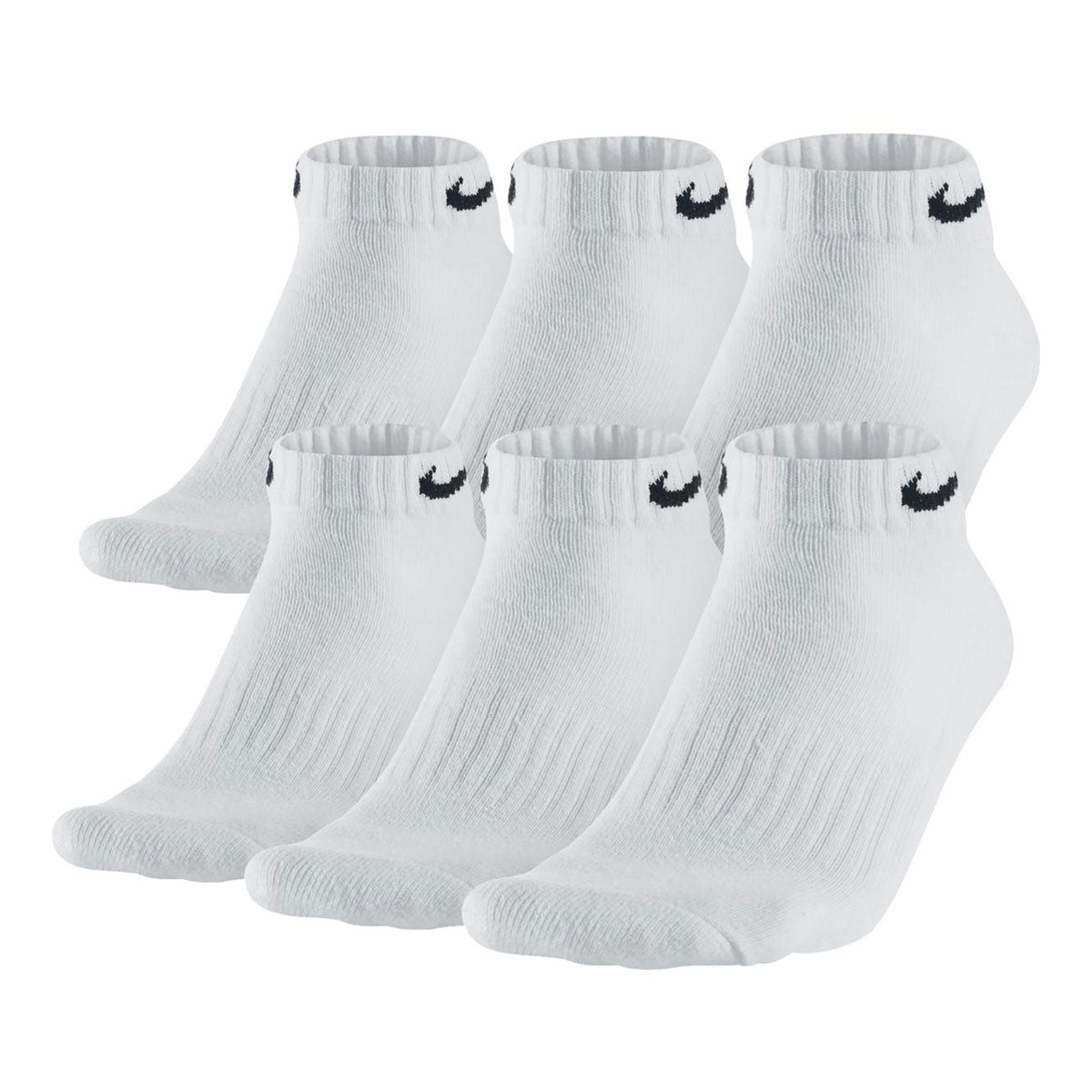 Nike Men's Everyday Plus Cushioned Low Cut Training Socks White - 6 Pack