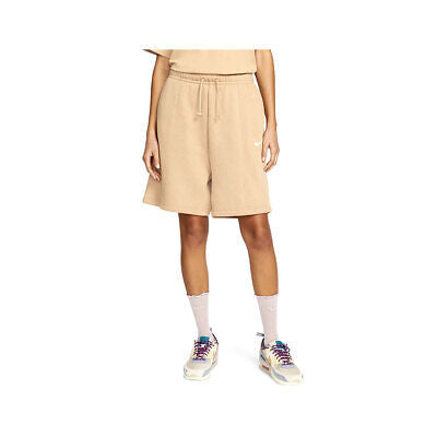 Nike Women's Sportswear Essential Fleece High-Rise Shorts Hemp White - KickzStore