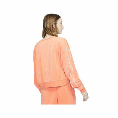 Nike Women's NSW Retro Femme Terry Cropped Crew Orange Sweatshirt