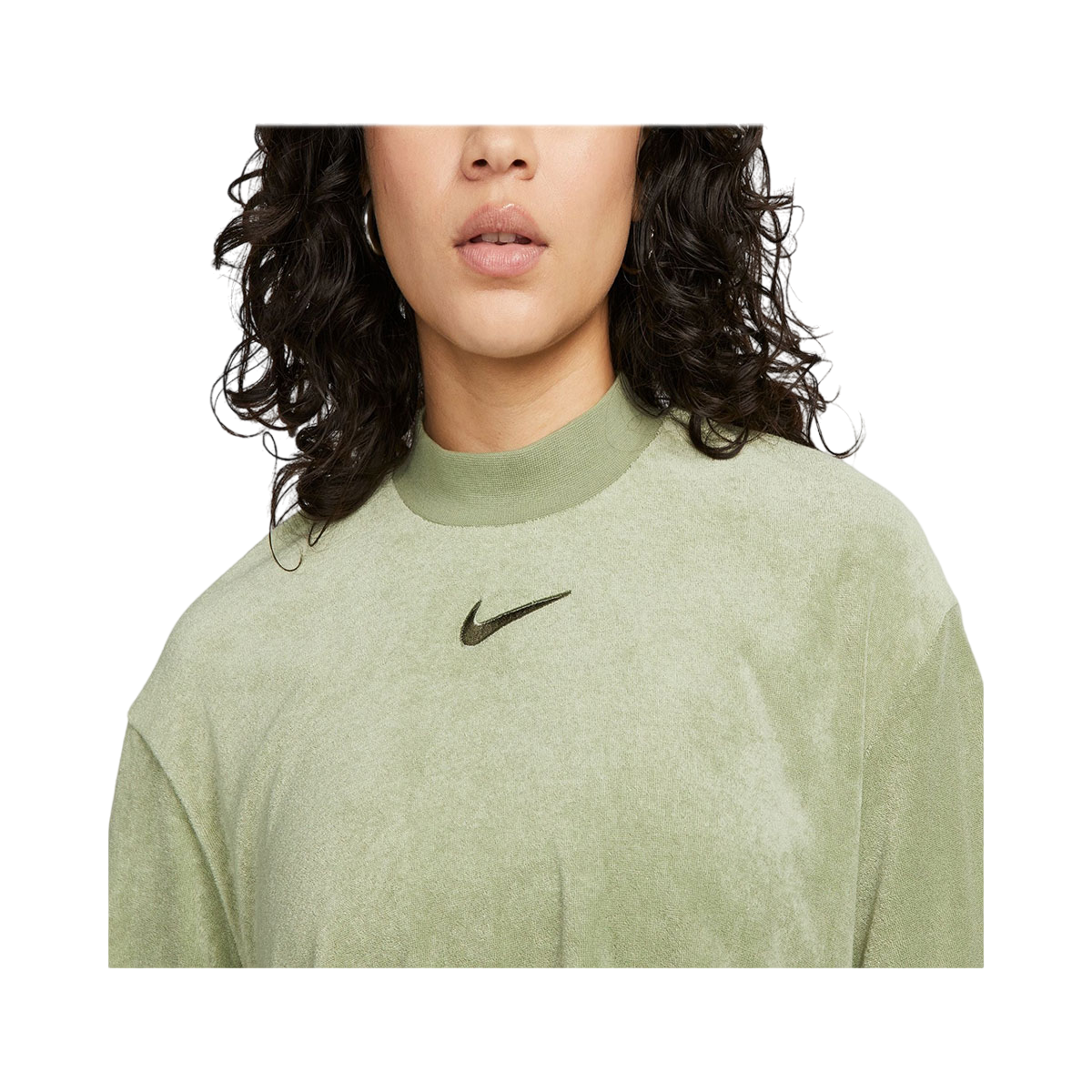 Nike Women's Mock-Neck Short-Sleeve Terry Top