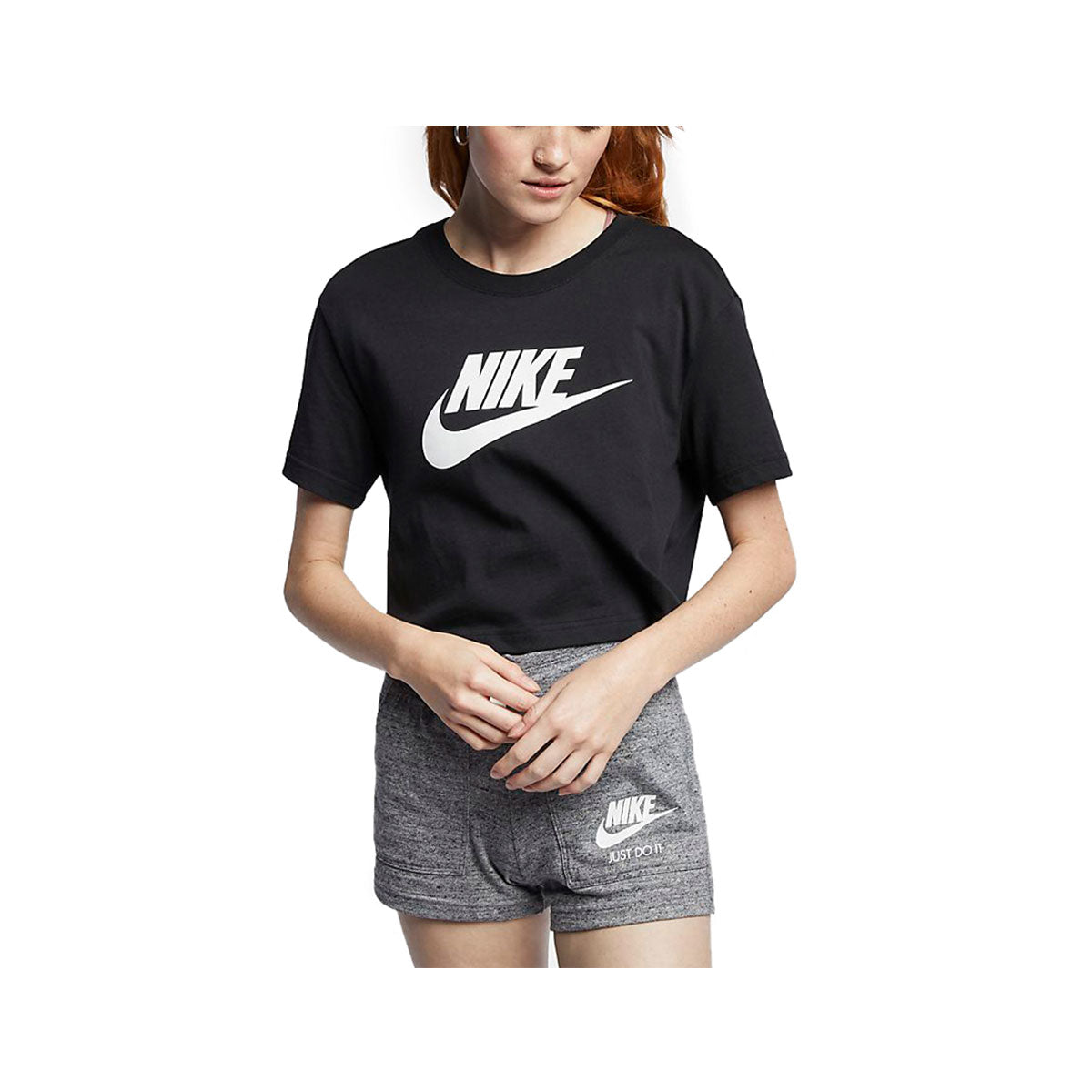 Nike Women's Sportswear Essential Cropped T-Shirt Black - KickzStore