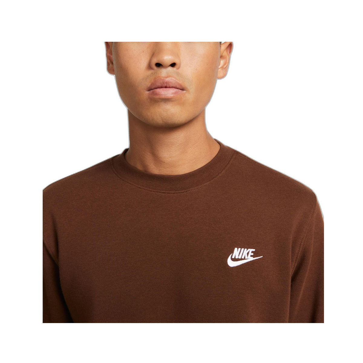 Nike Men's Sportswear Club Fleece Crewneck Sweatshirt Cacao - KickzStore
