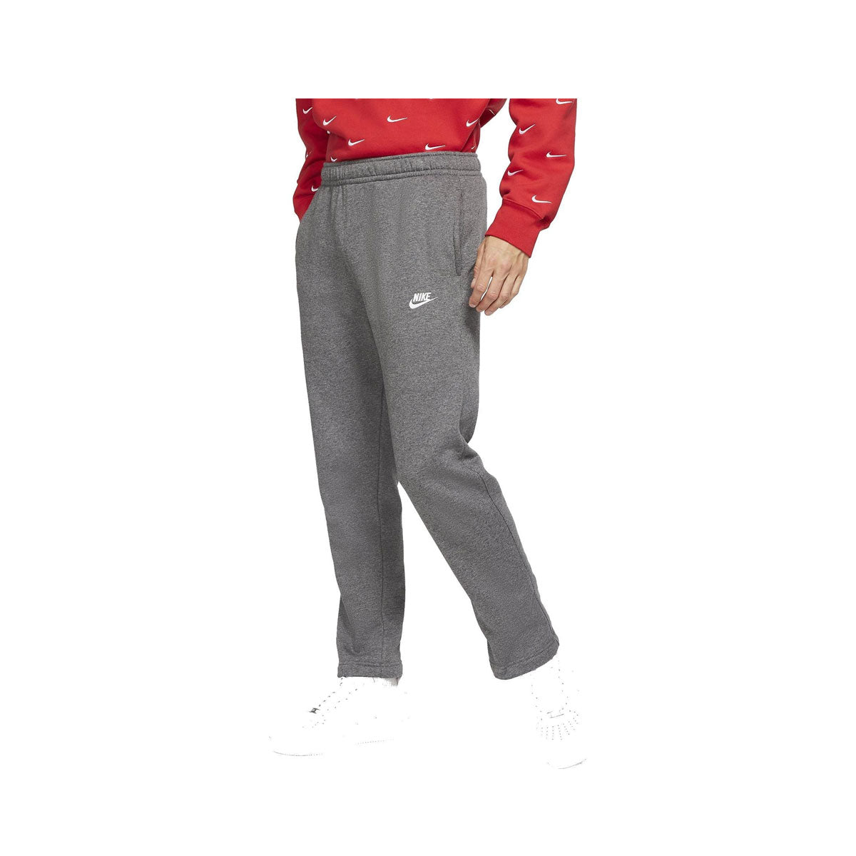 NikeMen's Sportswear Club Fleece Open-Hemmed Pants - Charcoal Heather - KickzStore