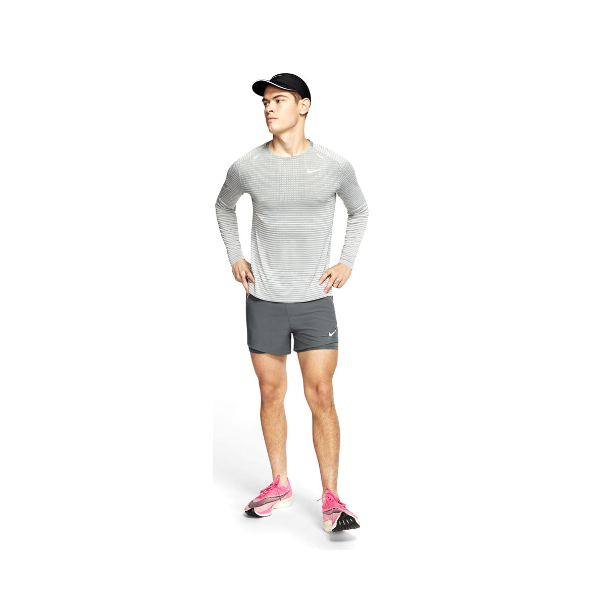 Nike Men's TechKnit Ultra Long-Sleeve Running Top Grey