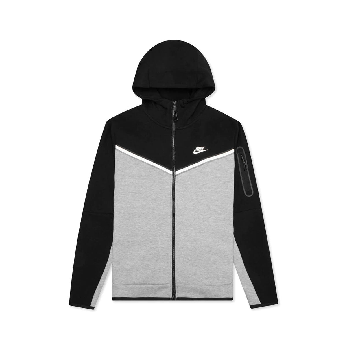 Nike Men's Sportswear Tech Fleece Full-Zip Hoodie Black Grey Heather - KickzStore