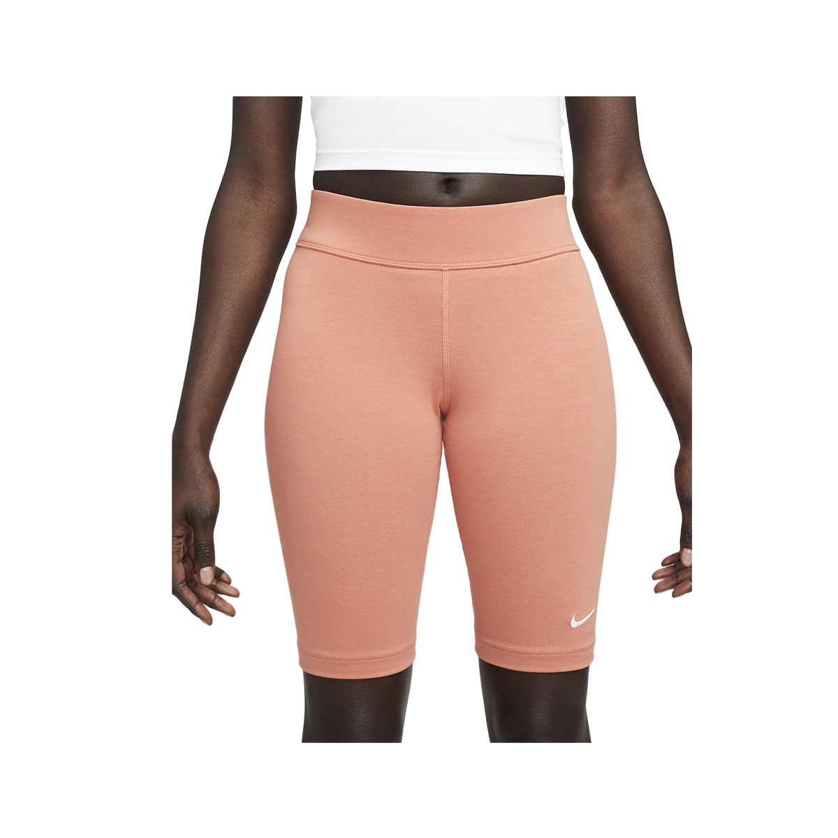 Nike Women's Sportswear Essential Mid-Rise Bike Shorts Madder Root - KickzStore