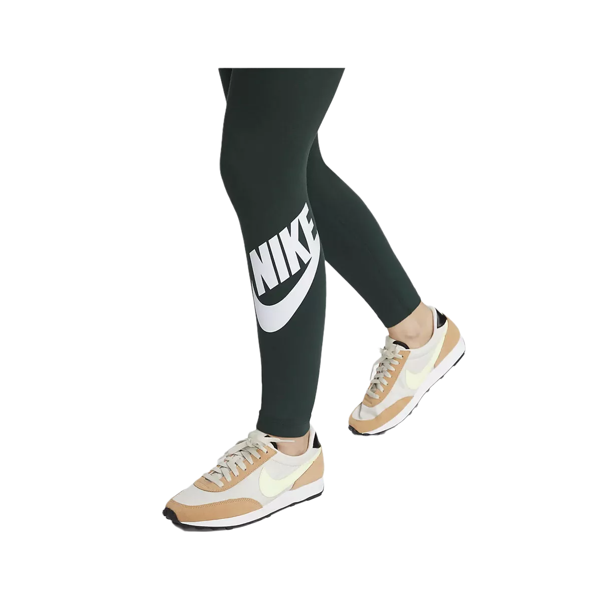 Nike Women's Sportswear Essential High-Waisted Graphic Leggings Pro Green - KickzStore