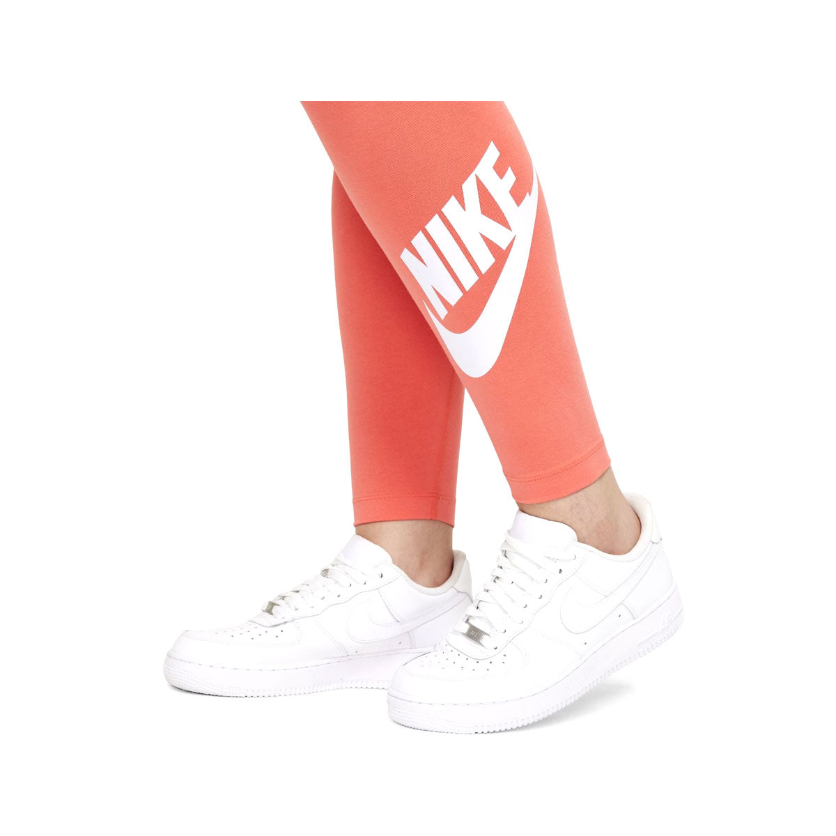 Nike Women's High Waisted Logo Essentials Leggings Coral White - KickzStore